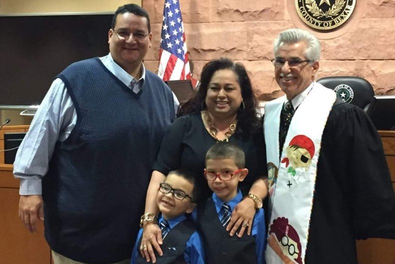 Garza family on adoption day