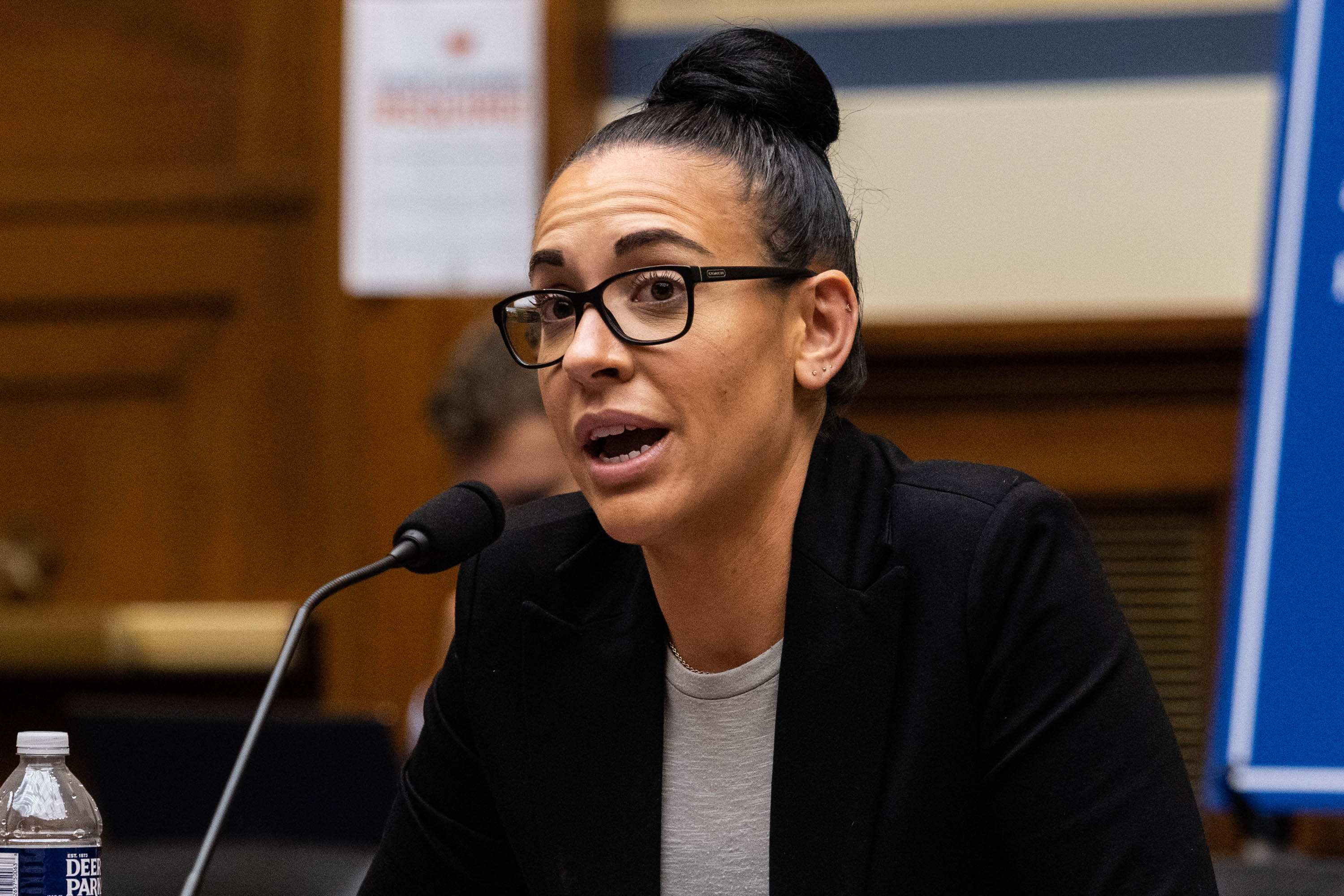 Washington, USA. 03rd Feb, 2022. Tiffani Johnston, former Marketing and  Events Coordinator, Marketing Manager and Cheerleader for the NFL's  Washington Football Team, testifies before the House Oversight Committee  during a roundtable “Examining