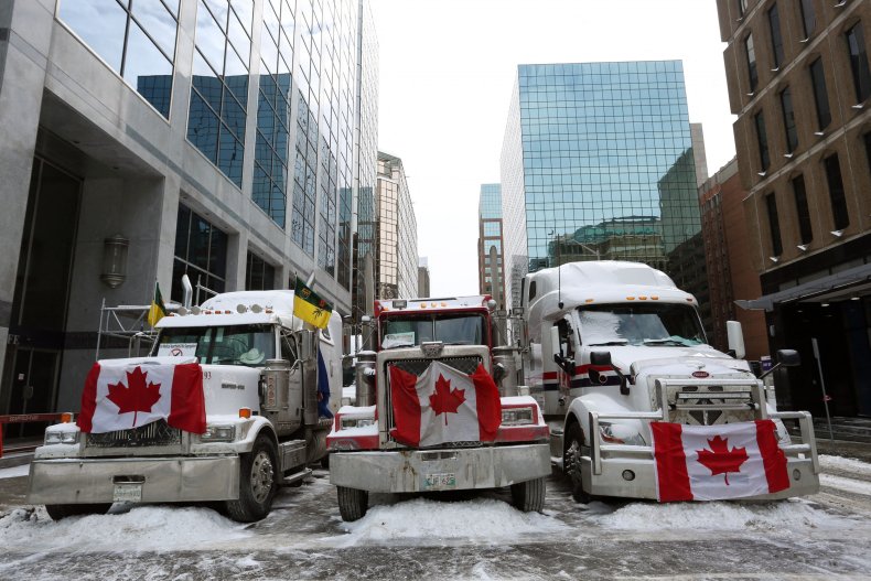 Trucks Parked in Downtown Ottawa