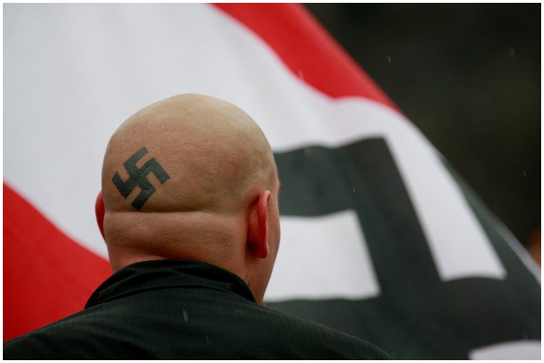 Neo Nazi at rally 