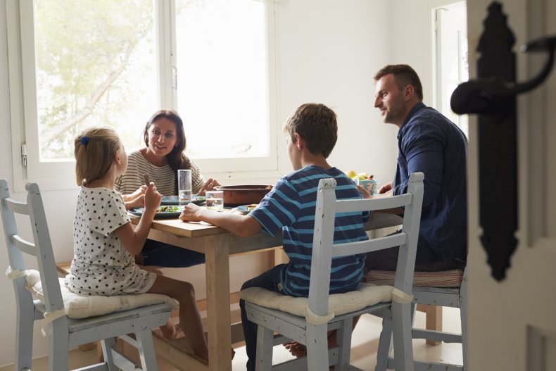 Family eating dinner