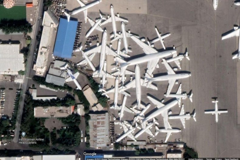 Satellite image of Mehrabad International Airport.