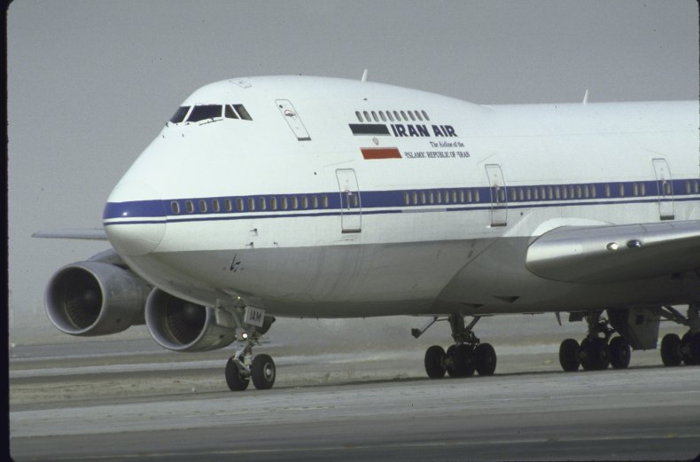 A Boeing 747 Iran Air plane.