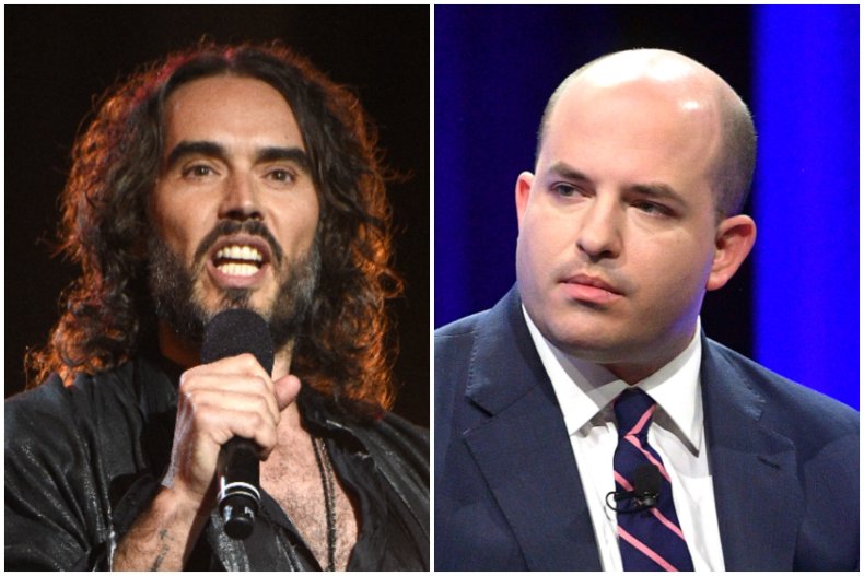 Russell Brand and Brian Stelter