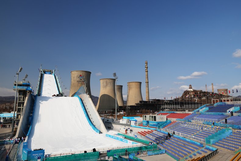 Beijing's Big Air ramp at the Olympics.