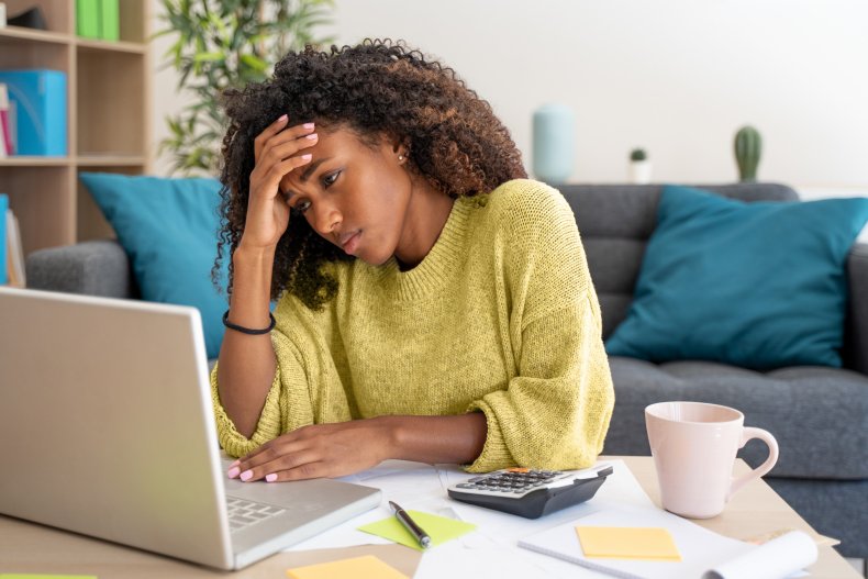 Woman Filing Taxes