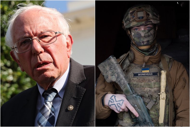 Sen. Bernie Sanders and Ukrainian serviceman