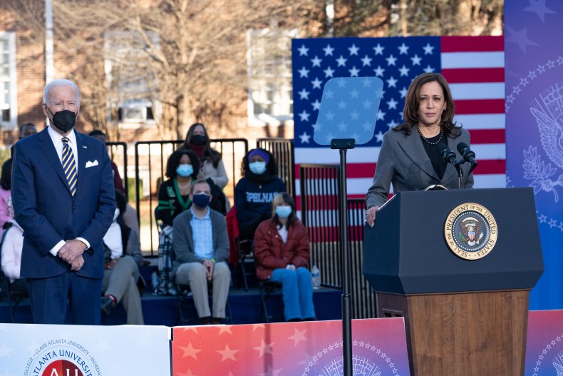 Harris in Atlanta in January, 2022