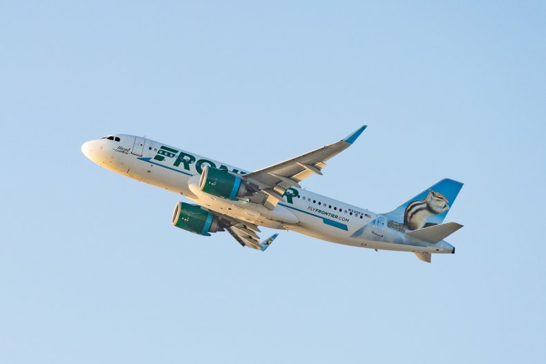 Frontier Airlines Airbus A320 takes off