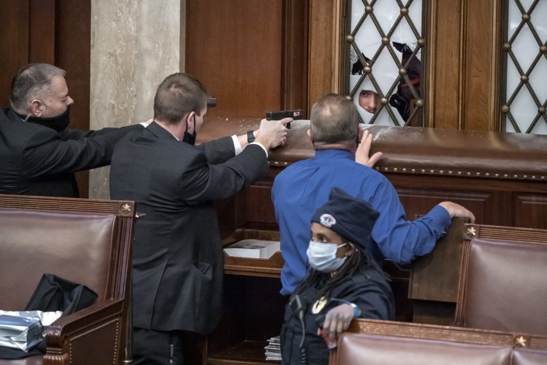 Troy Nehls with police on January 6