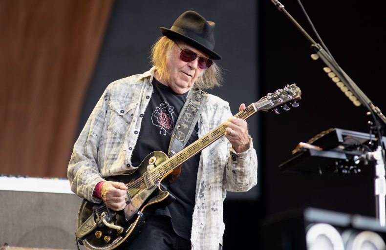 Neil Young performs