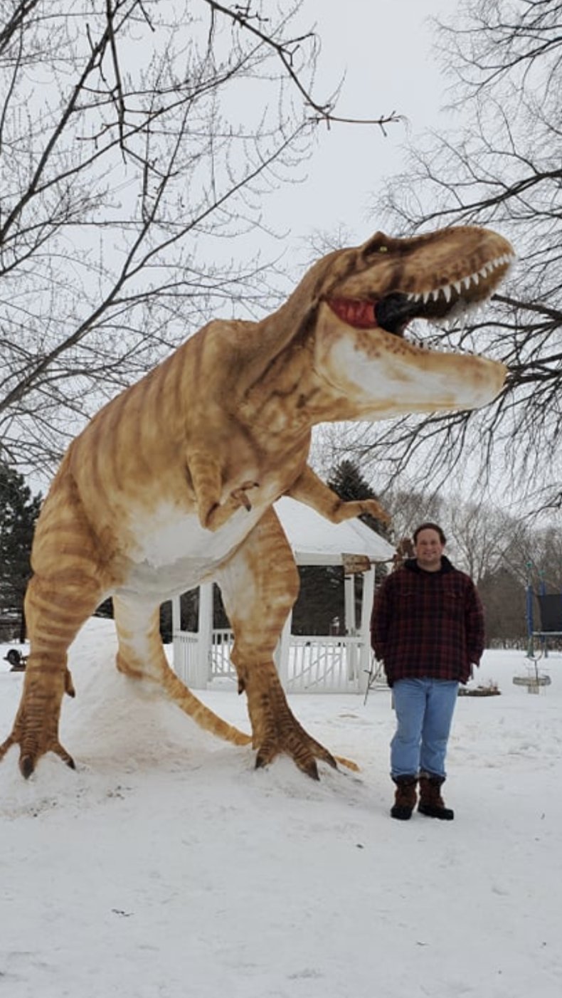 Dino Snow Sculpture