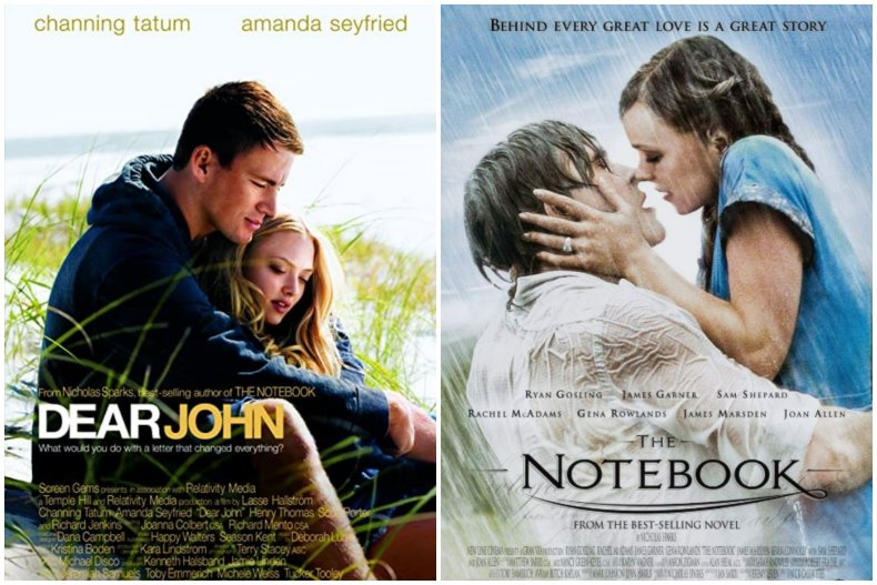 The Notebook and Dear John Movie posters.