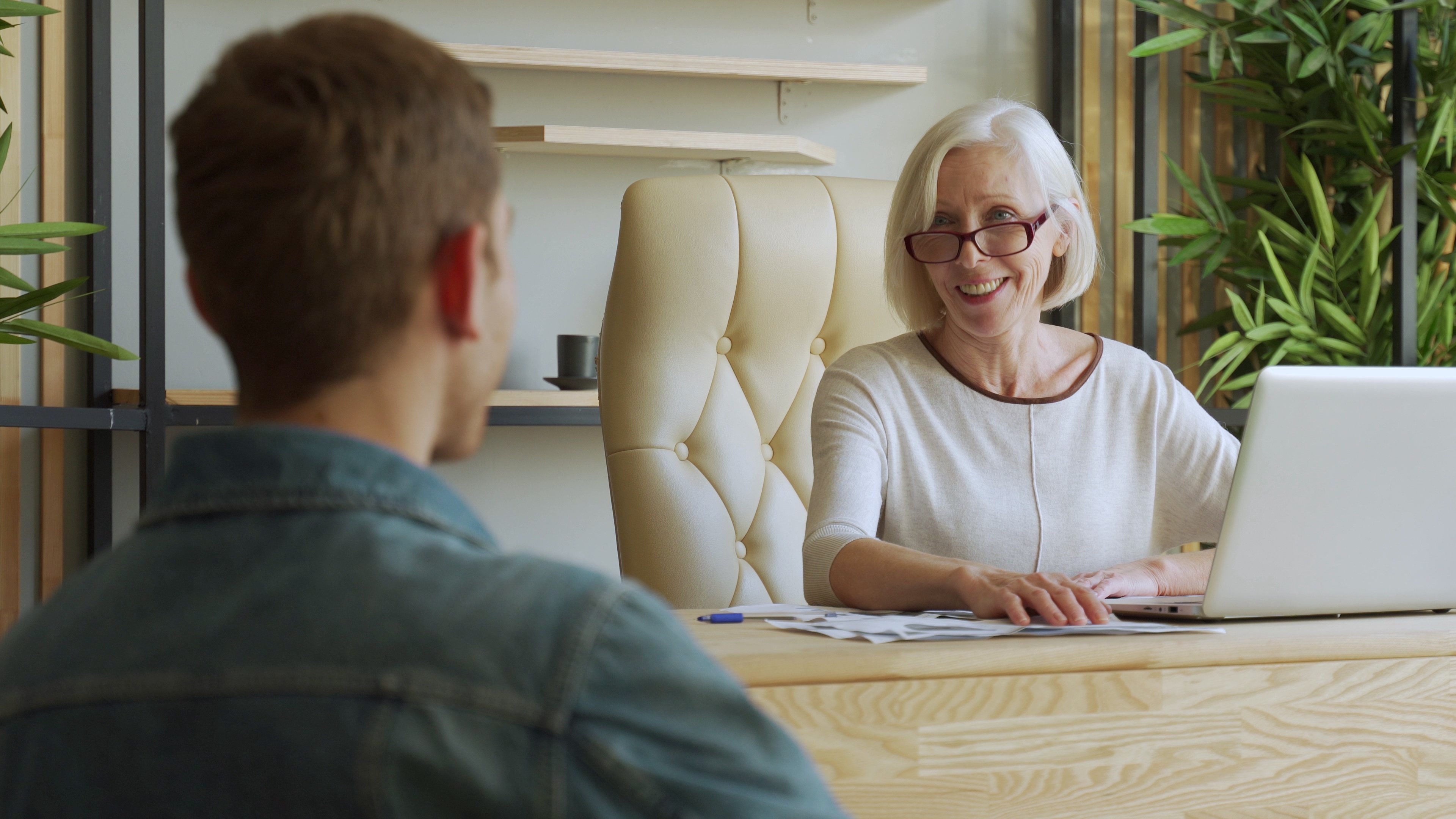 older person interviewing