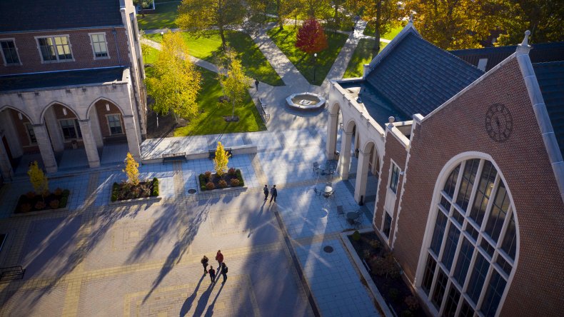 Harbison chapel courtyard