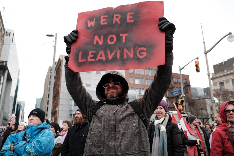 Protesters Gather in Downtown Ottawa