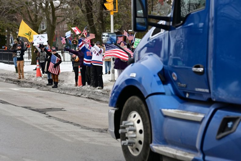 Over a trucker protest, Trump takes a shot at Canada.