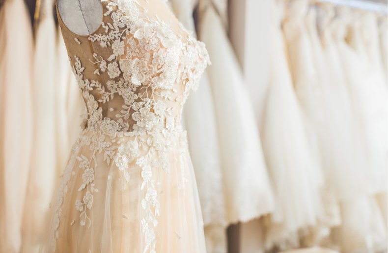 Stock image of wedding dresses