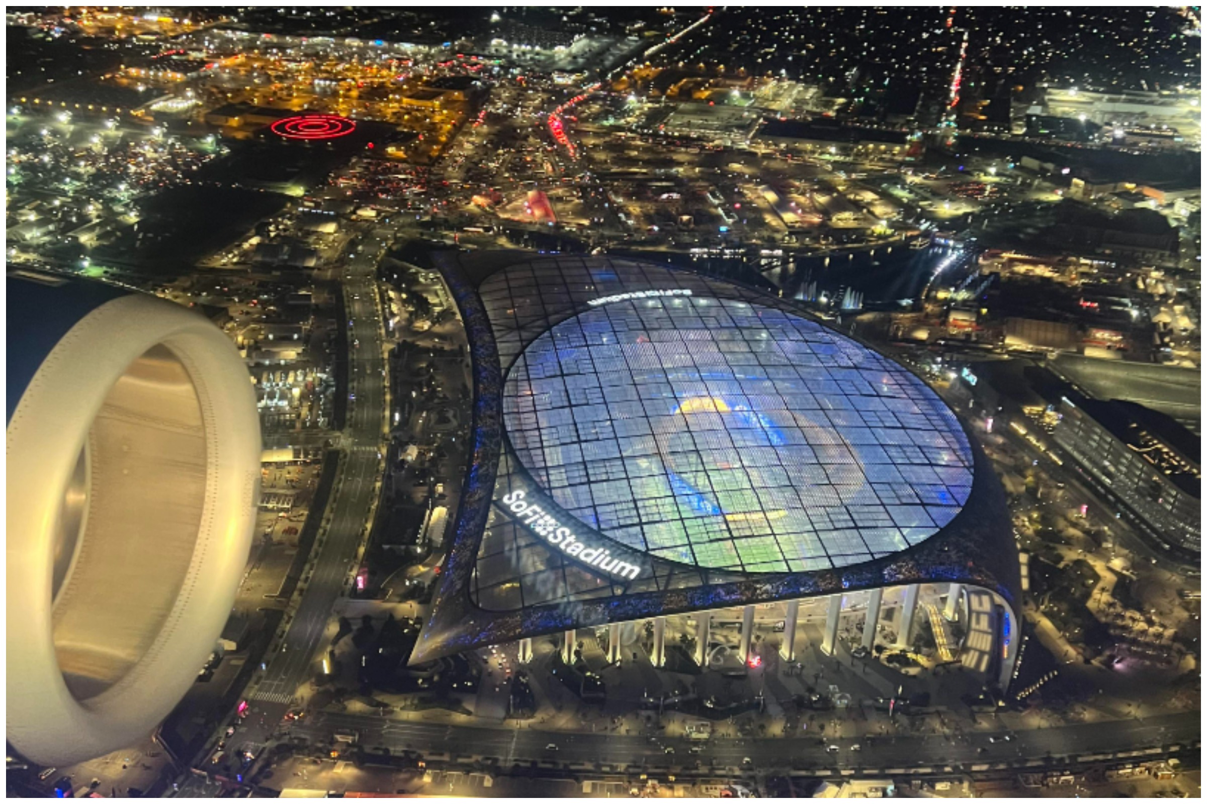 Photo of SoFi Stadium Captured From a Plane During Super Bowl Goes Viral