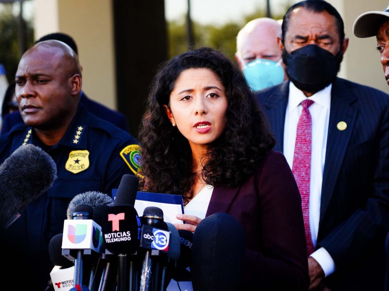Harris County Judge Lina Hidalgo speaks