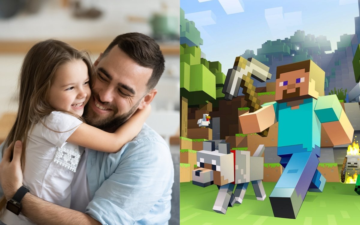 A dad and his daughter and Minecraft.