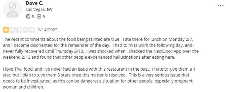 Screengrab of Secret of Siam Yelp reviews.