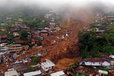 Aerial View Brazil Mudslide