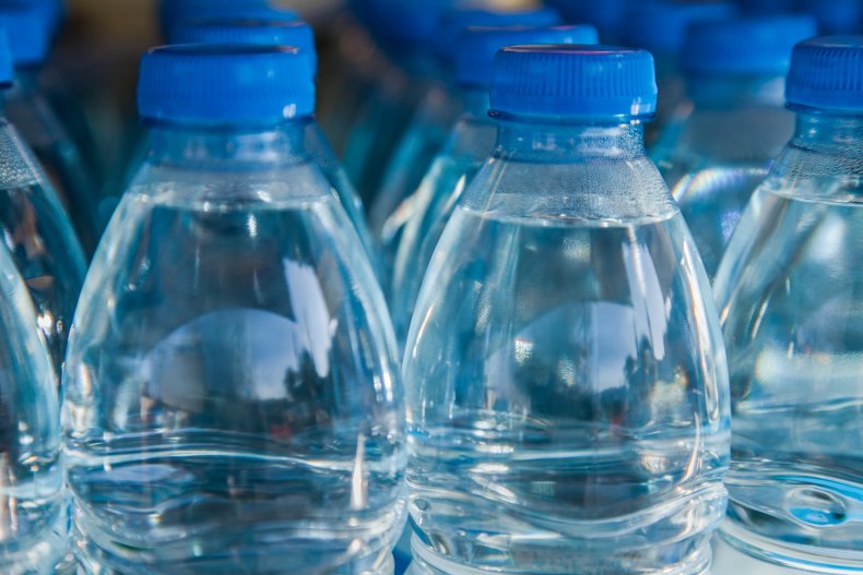 Water bottles stock