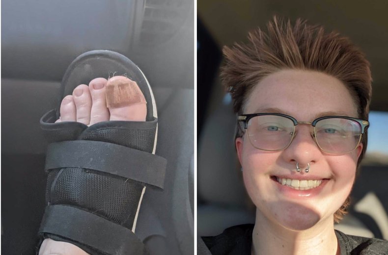 Video Appears To Show Deputy's Car Parked on Student
Protester's Foot 1 Davin Wege