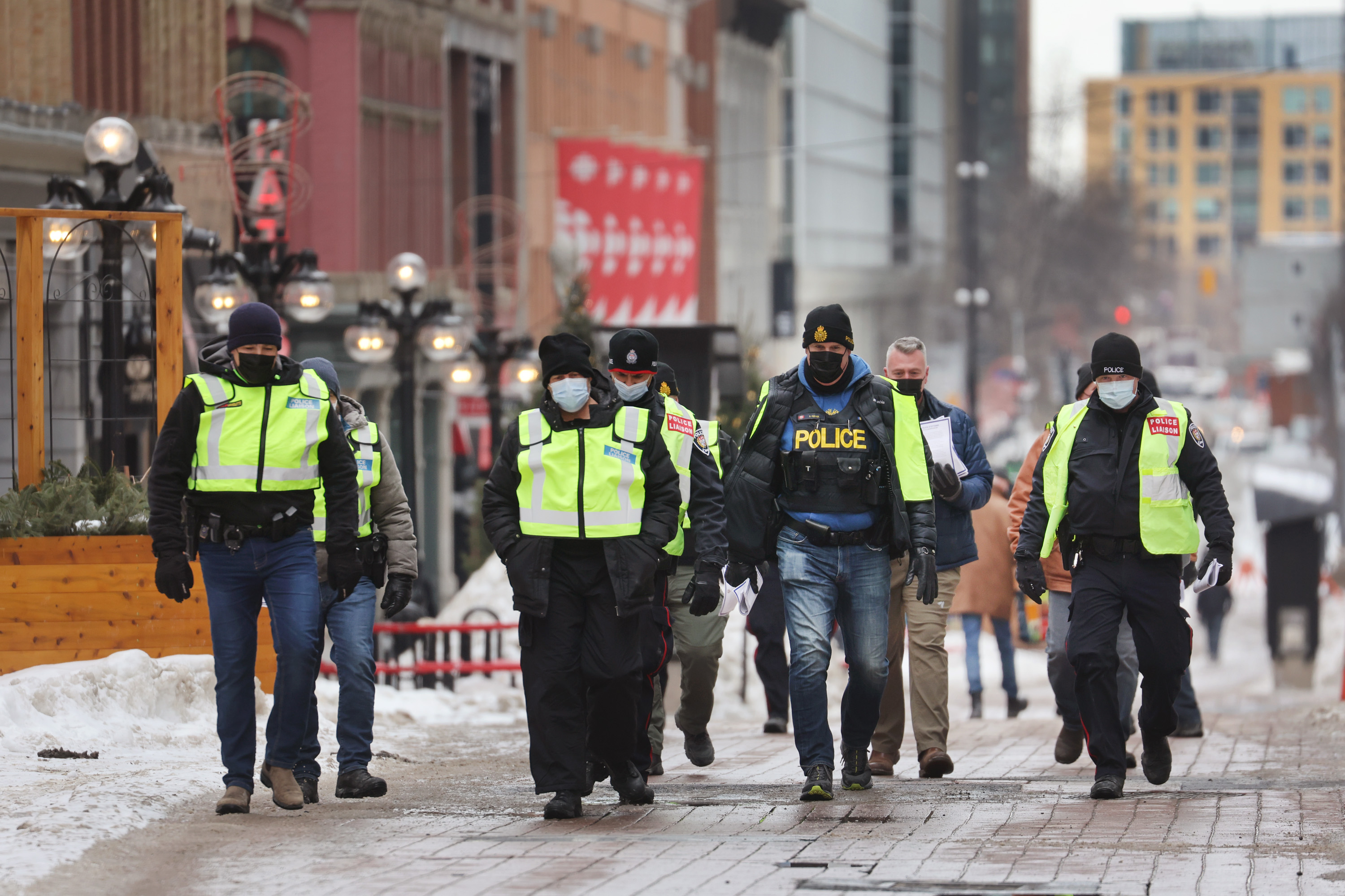 Fences Erected Outside Canada Parliament As Police Crack Down On   Ottawa Police Patrol 