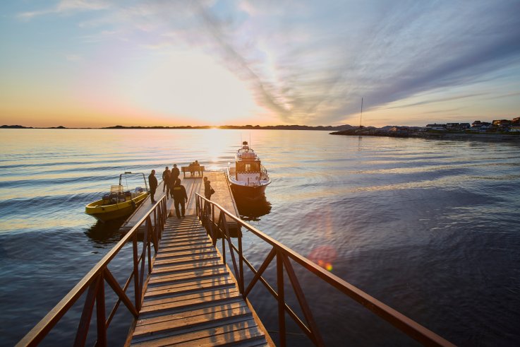 Boarding the Nuuk Water Taxi