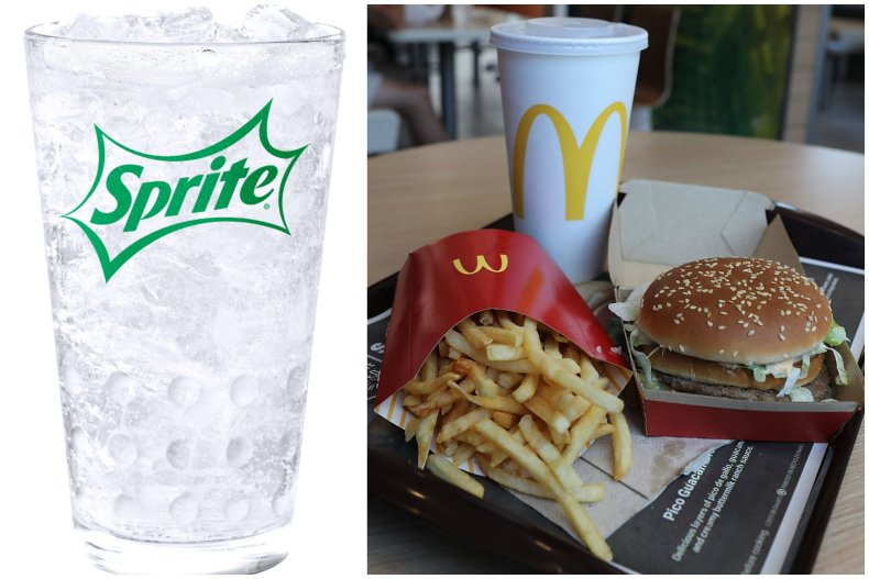 McDonald's meal and Sprite. 