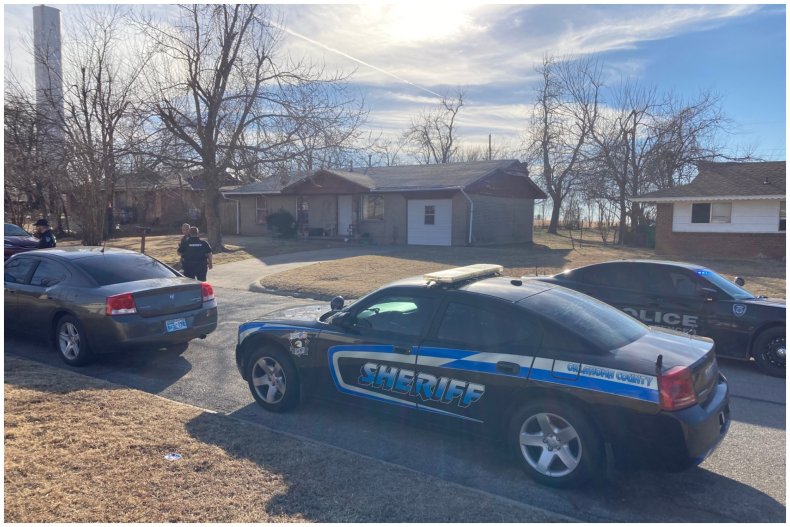 Police outside Oklahoma City home