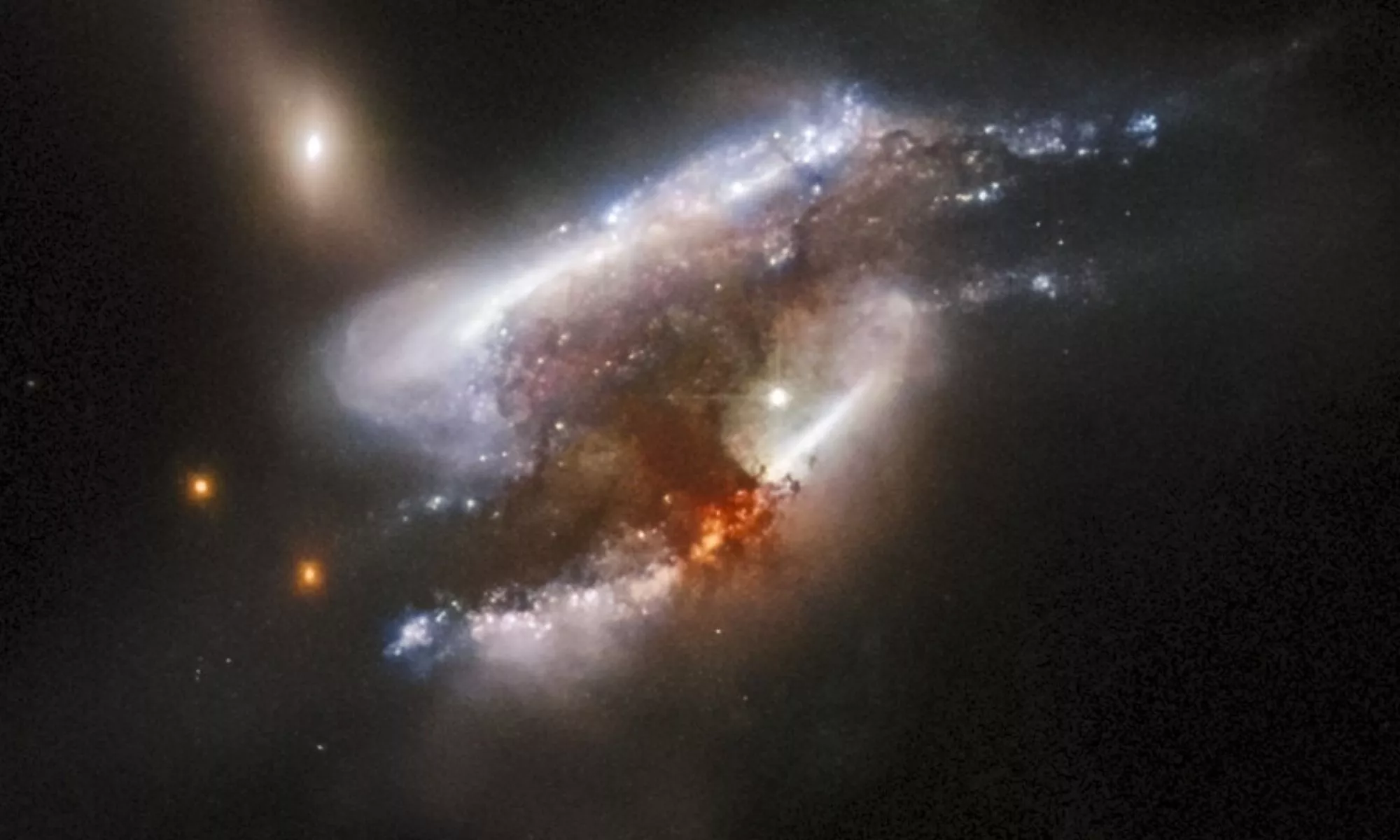Incredible NASA Image Shows Three Galaxies Colliding 682 Million Light-Years Away - Vimarsana News
