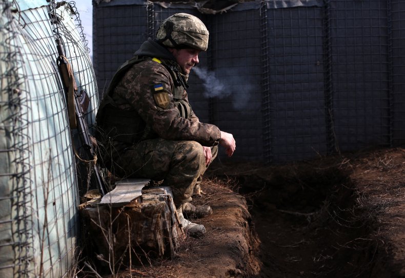 Ukraine soldier on front line in Lugansk