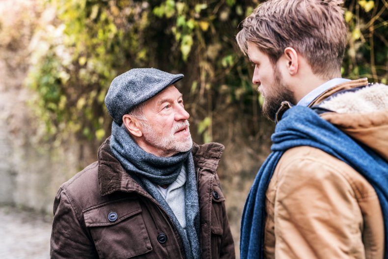 Man and son arguing