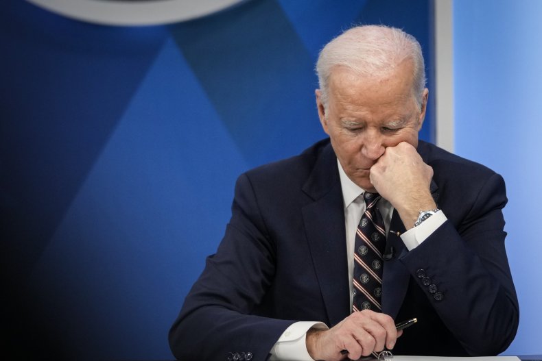 Biden Attends a Virtual Meeting