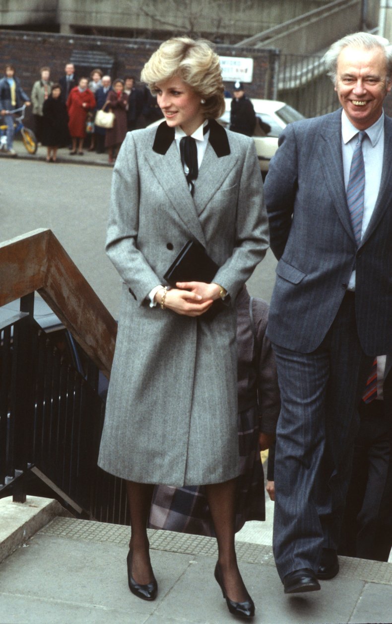 Princess Diana in Grey Coat