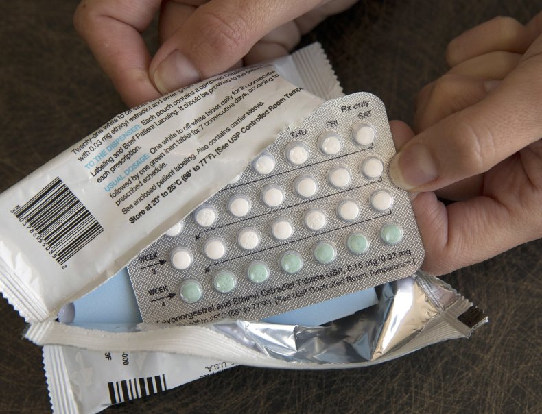 A one-month dosage of hormonal birth control 