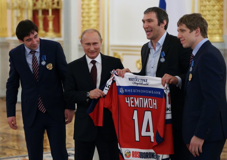 Alexander Ovechkin and Vladimir Putin