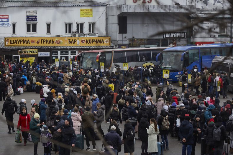 Bus stop in Kyiv