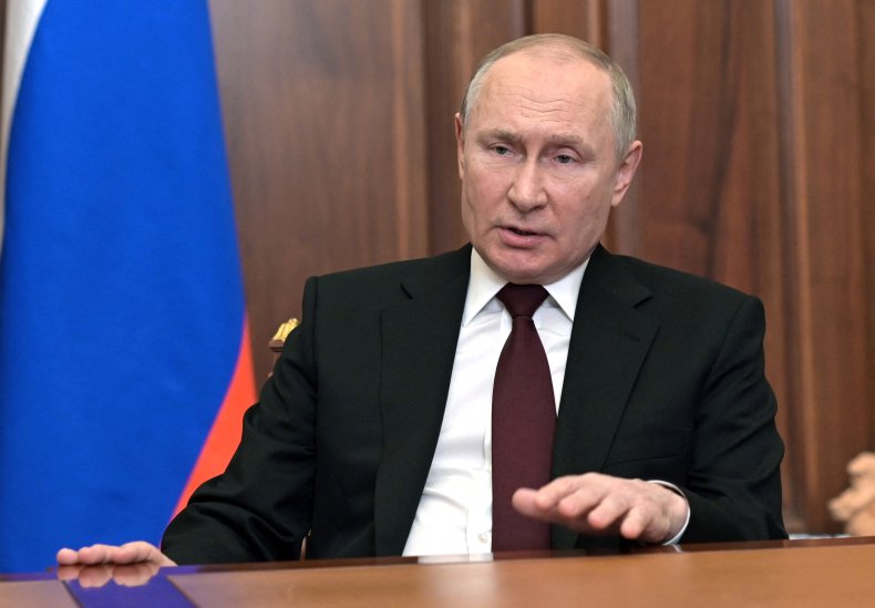 Russian President Vladimir Putin speaks during his