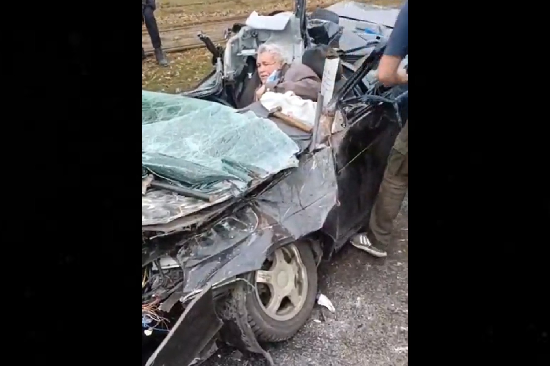 Russian Tank Crushes Ukrainian Car With Civilian Inside in Shocking Video