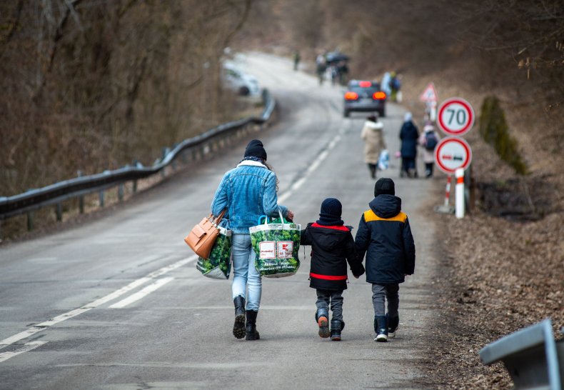 Ukrainians Fleeing After Russian Invasion