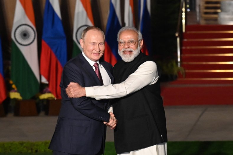 Russia, Putin, meets, India, Modi, December, 2021