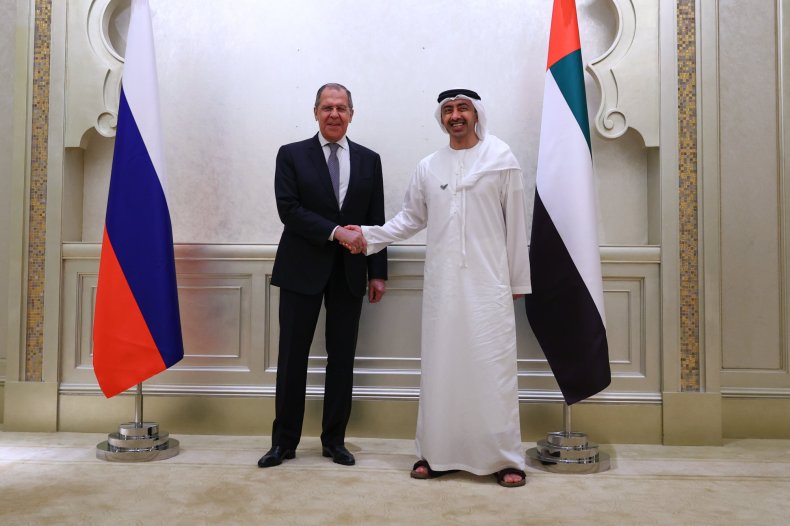 Russia, Lavrov, meet, UAE, Sheikh, Abdullah, 2021