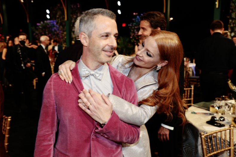 Jeremy Strong and Jessica Chastain