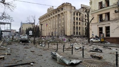 Kharkivs damaged city hall