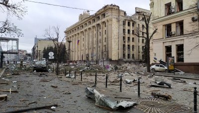 Kharkivs damaged city hall Kharkivs damaged city hall