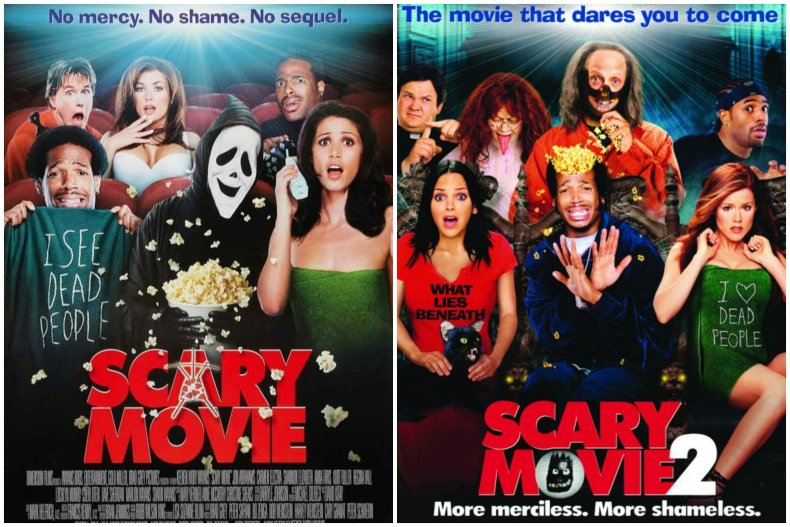 Scary Movie 1 & 2 movie posters.